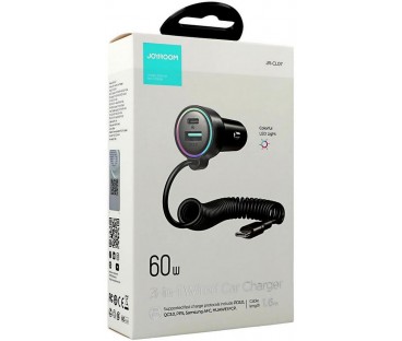 Ładowarka samochodowa 3w1 Joyroom JR-CL07 72W 4.0A PD 3.0 QC 3.0 1x USB-A 1x USB-C z kablem 1.6M