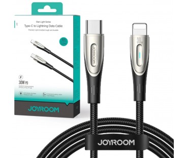 Kabel USB-C / Lightning Joyroom Star-Light Series SA27-CL3 120cm 30W w oplocie czarny