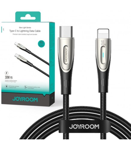 Kabel USB-C / Lightning Joyroom Star-Light Series SA27-CL3 120cm 30W w oplocie czarny
