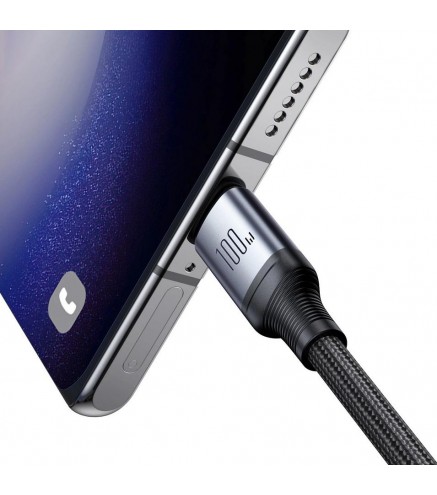 Kabel 2w1 USB-C / 2x USB-C Joyroom Speedy SA21-1T2 150cm 100W w oplocie czarny