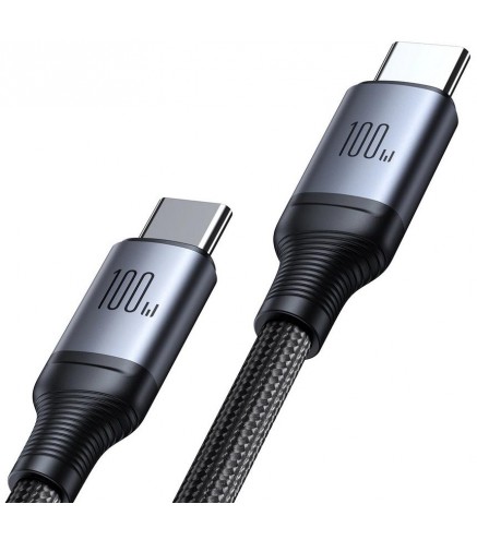 Kabel 2w1 USB-C / 2x USB-C Joyroom Speedy SA21-1T2 150cm 100W w oplocie czarny