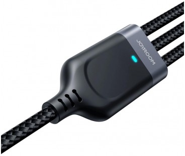 Kabel 3w1 USB-A / USB-C micro-USB Lightning Joyroom S-1T3018A18 30cm 3.5A w oplocie czarny