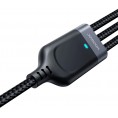 Kabel 3w1 USB-A / USB-C micro-USB Lightning Joyroom S-1T3018A18 30cm 3.5A w oplocie czarny