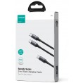 Kabel 2w1 USB-C / 2x USB-C Joyroom Speedy SA21-1T2 150cm 100W w oplocie czarny