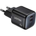 Ładowarka sieciowa Unitek GaN 45W, 2xUSB-C, PD 3.0, QC, czarna