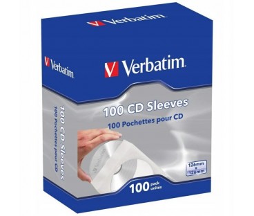 Koperty na CD/DVD Verbatim biały, z okienkiem, (100szt)