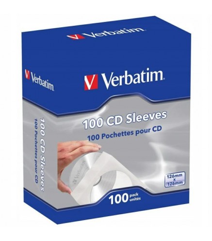 Koperty na CD/DVD Verbatim biały, z okienkiem, (100szt)
