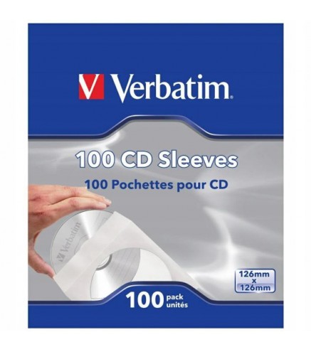 Koperty na CD/DVD Verbatim biały, z okienkiem, (100szt)