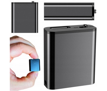 Mini Dyktafon Szpiegowski Mały 16GB Detekcja DSP Magnes Brelok Zawieszka HQ