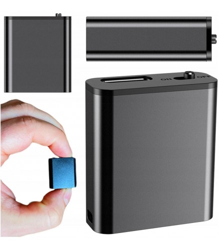 Mini Dyktafon Szpiegowski Mały 16GB Detekcja DSP Magnes Brelok Zawieszka HQ