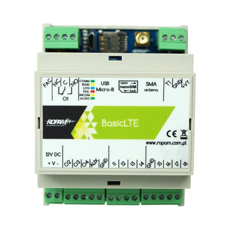ROPAM Basic4G-D4M moduł powiadomienia i sterowania LTE (2G/4G) ROPAM Basic4G-D4M moduł powiadomienia i sterowania LTE (2G/4G)