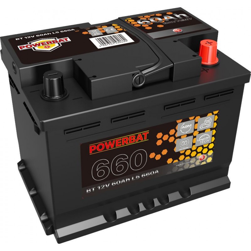 Akumulator AGM samochodowy START-STOP POWERBAT L1 12 V 50 Ah