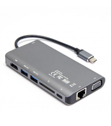 Hub USB-C Unitek D1019B 3.1 8w1 z Power Delivery 100W