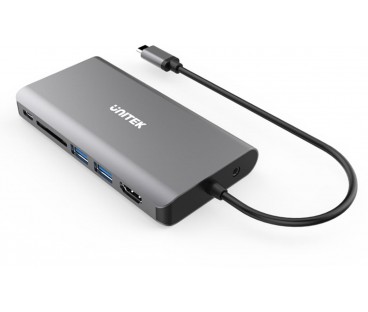Hub USB-C Unitek D1019B 3.1 8w1 z Power Delivery 100W