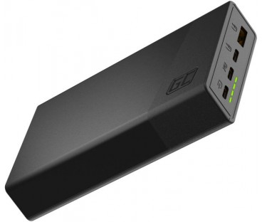 POWERBANK Green Cell PowerPlay20S 20000mAh PD 22,5W QC 3.0 3x USB-C CZARNY