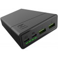 POWERBANK Green Cell PowerPlay20S 20000mAh PD 22,5W QC 3.0 3x USB-C CZARNY