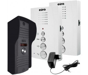 DOMOFON ''EURA'' ADP-51A3 ''DIFESA'' - 1-rodzinny, 2 unifony, interkom, biały