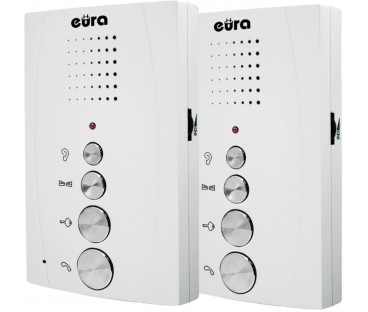 DOMOFON ''EURA'' ADP-51A3 ''DIFESA'' - 1-rodzinny, 2 unifony, interkom, biały