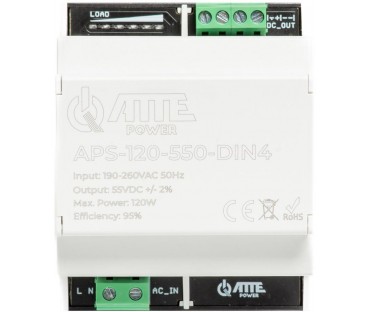 Zasilacz impulsowy 55V 120W w obudowie DIN4 ATTE APS-120-550-DIN4