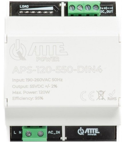 Zasilacz impulsowy 55V 120W w obudowie DIN4 ATTE APS-120-550-DIN4