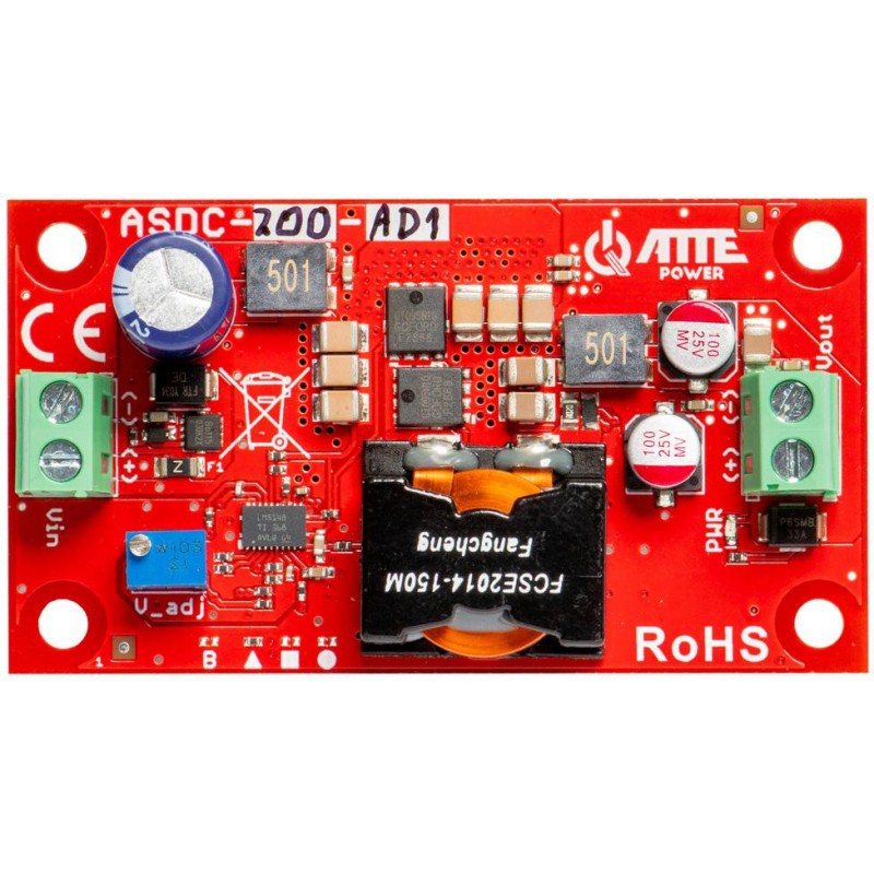 Przetwornica obniżająca napięcie z regulacją 5...24V 200W ATTE ASDC-200-AD1-OF