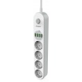 LISTWA ZASILAJĄCA Z WYŁĄCZNIKIEM Energizer 4x SCHUKO 4x USB-A 2500W 10A KABEL 2M