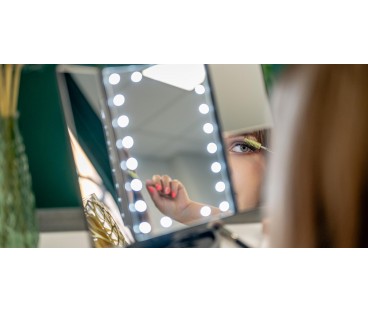 Lusterko do makijażu Humanas HS-ML04 z podświetleniem LED - czarny