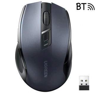 Mysz optyczna Ugreen MU006 bezprzewodowa USB 2.4GHz / Bluetooth 5.0 4000 DPI - czarna