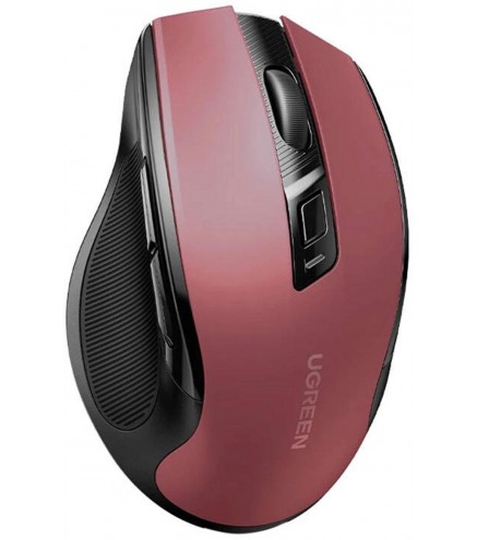 Mysz optyczna Ugreen MU006 bezprzewodowa USB 2.4GHz / Bluetooth 5.0 4000 DPI - czerwona
