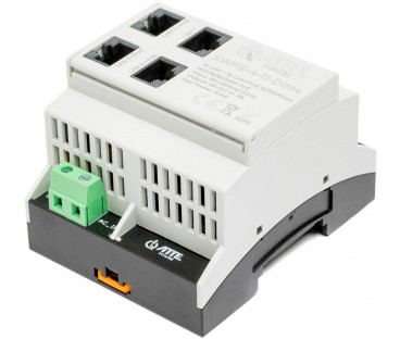 Switch PoE 4 portowy z wbudowanym zasilaczem na szynę TH35 ATTE SWPS-4-11-DIN4