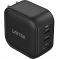 Ładowarka sieciowa Unitek GaN 3-porty, PD 66W QC 3.0 czarna