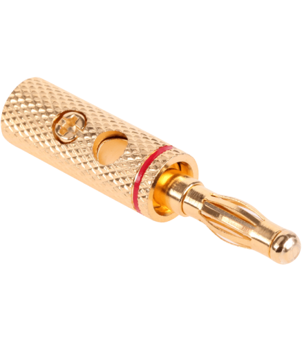 Wtyk głośnikowy banan złoty Cabletech