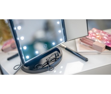 Lusterko do makijażu Humanas HS-ML04 z podświetleniem LED - czarny