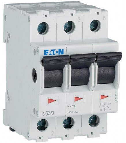 EATON ROZŁĄCZNIK IZOLACYJNY MODUŁOWY 63A 3Z 3P 3M 415V AC IS- 63/3