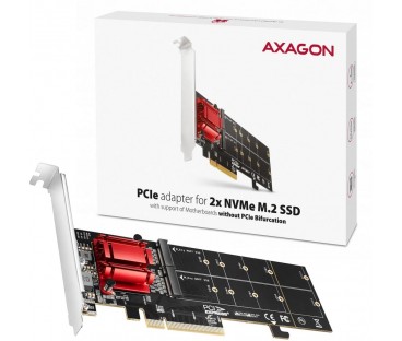 Adapter Axagon PCEM2-ND PCIe 2x NVME M.2
