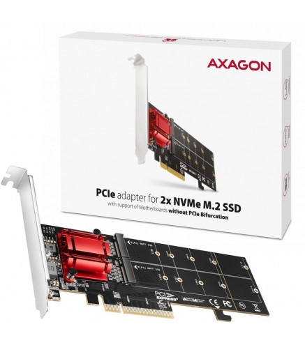 Adapter Axagon PCEM2-ND PCIe 2x NVME M.2