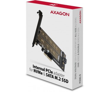 Adapter Axagon PCEM2-D PCIe NVME + SATA M.2