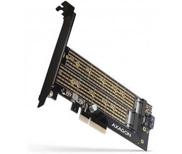 Adapter Axagon PCEM2-D PCIe NVME + SATA M.2