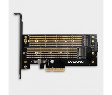 Adapter Axagon PCEM2-D PCIe NVME + SATA M.2