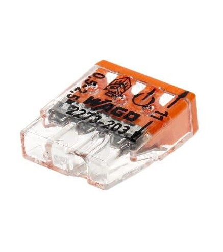 Szybkozłączka uniwersalna DRUT 3x 0,5-2,5mm2 WAGO 2273-203 100szt.