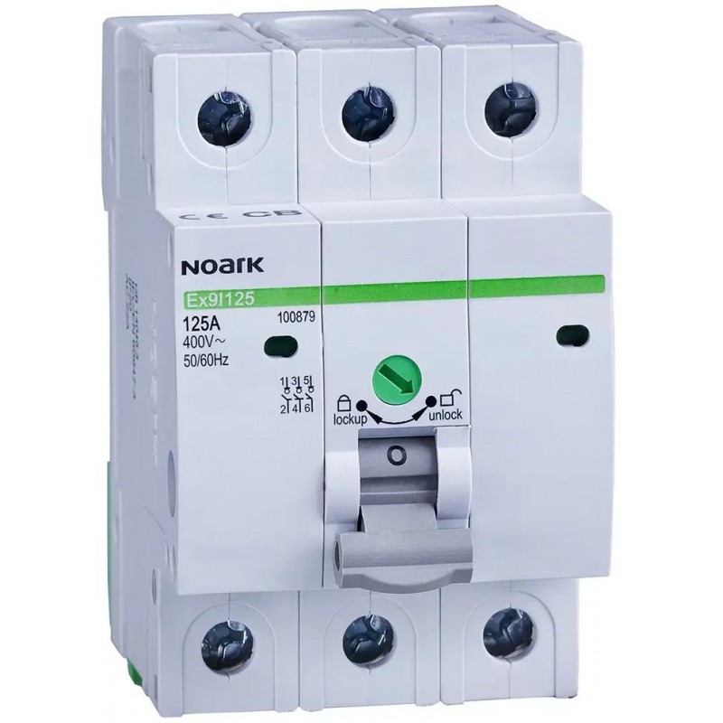 ROZŁĄCZNIK IZOLACYJNY, SZER. 3 MODUŁY, 3P, 100A, Ex9I125 3P 100A Noark 100878