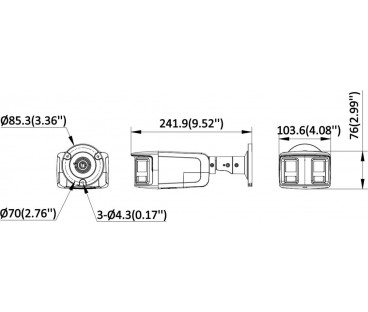 Kamera IP Hikvision DS-2CD2T43G2P-LISU/SL(180°)(O-STD)