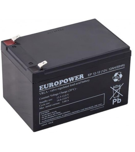 Akumulator AGM EUROPOWER serii EP 12V 12Ah (Żywotność 6-9 lat)