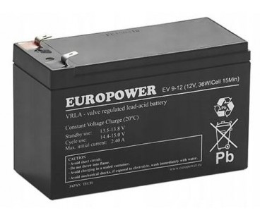 Akumulator AGM EUROPOWER serii EV 12V 8Ah/C10 (Żywotność 6-9 lat) T1