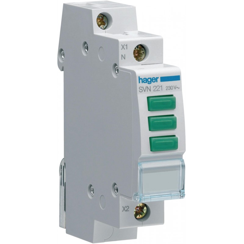 Lampka sygnalizacyjna, 230V AC, 3 x Zielony LED HAGER SVN221
