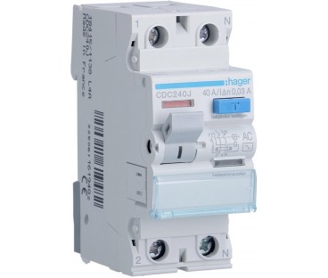 Wyłącznik różnicowoprądowy 1P+N 40A 30mA 6kA AC HAGER CDC240J
