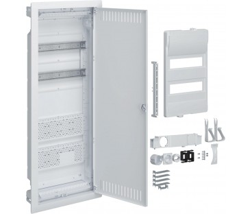 Rozdzielnica hybrydowa podtynkowa, 2 x12modułów, 2x płyta montażowa, 1x gniazdo 230V, HAGER Volta Hybrid VU602PLH