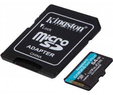 Karta pamięci microSD 64GB Kingston CanvasGo! Plus 200MB/s A2 U3 V30 + adapter