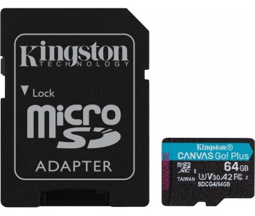 Karta pamięci microSD 64GB Kingston CanvasGo! Plus 200MB/s A2 U3 V30 + adapter