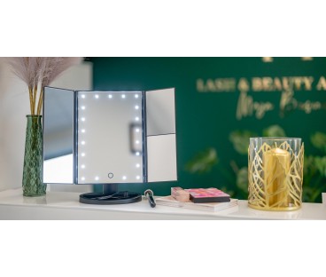 Lusterko do makijażu Humanas HS-ML04 z podświetleniem LED - czarny